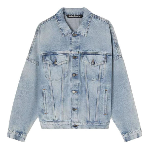 

Куртка ss23 back logo denim jacket 'light blue' Palm Angels, голубой