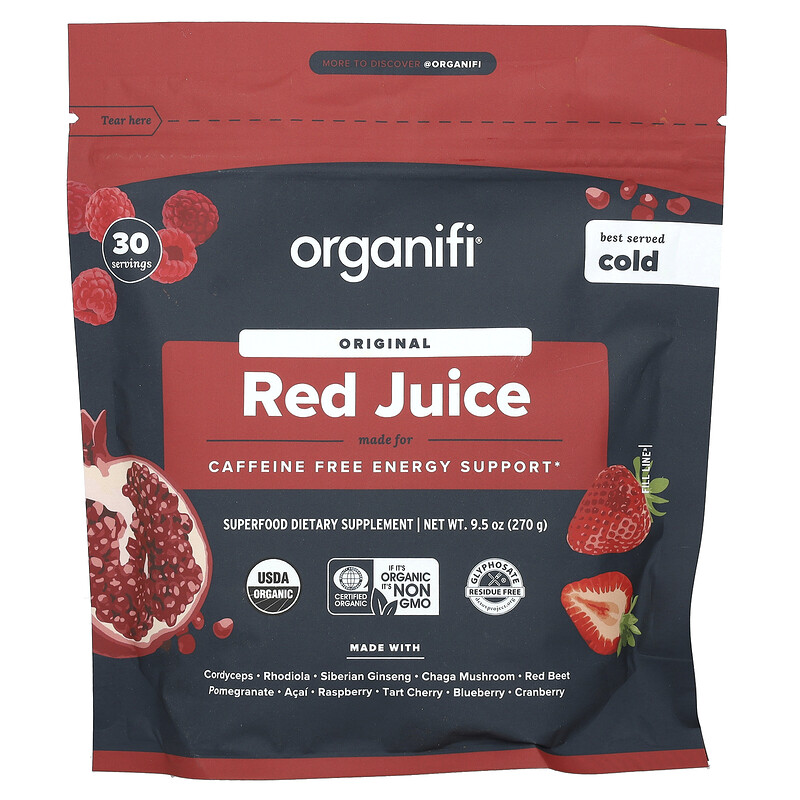

Organifi, оригинальный красный сок, без кофеина, 270 г (9,5 унции)