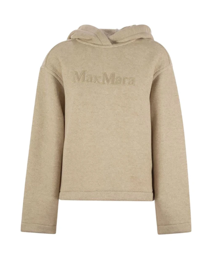 

Хлопковая толстовка оверсайз с логотипом Max Mara, бежевый