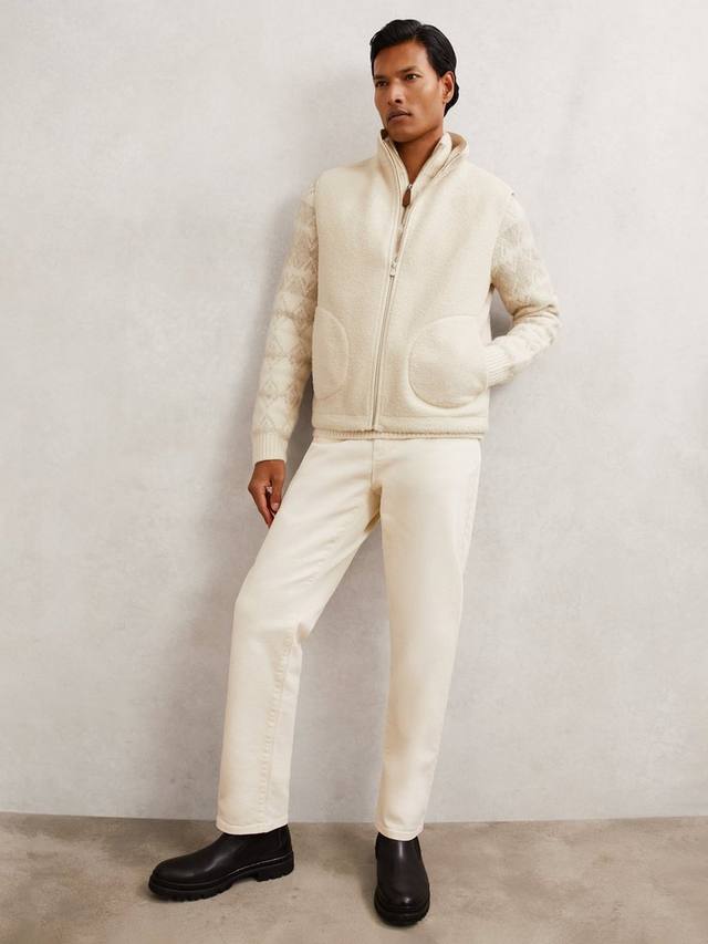 

Каприано жилет с застежкой-молнией спереди Reiss, Ecru