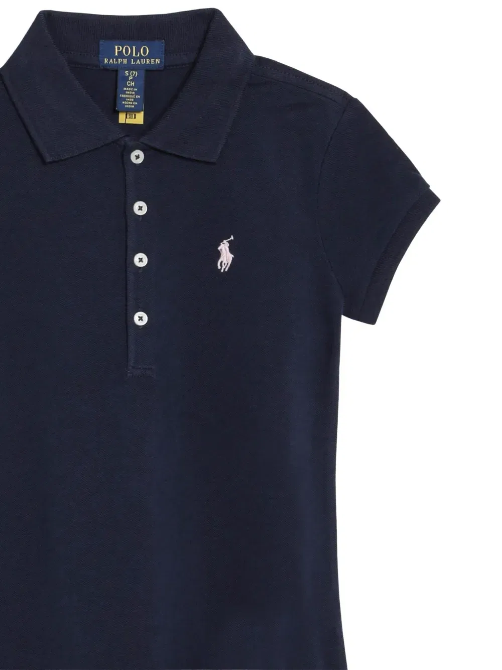 Платье с короткими рукавами и расклешенной юбкой Polo Ralph Lauren Kids, синий — фото 3