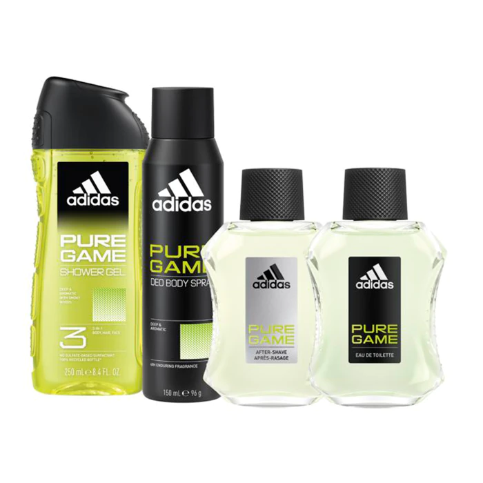 

Туалетная вода унисекс Pure Game Eau de Toilette set de regalo Adidas, Set 4 productos