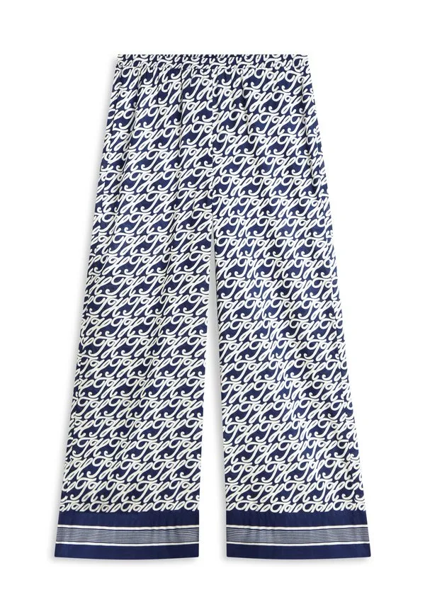 Широкие брюки из вуали с принтом в сочетании с шелковыми брюками Tommy Hilfiger, Preppy Navy — фото 4