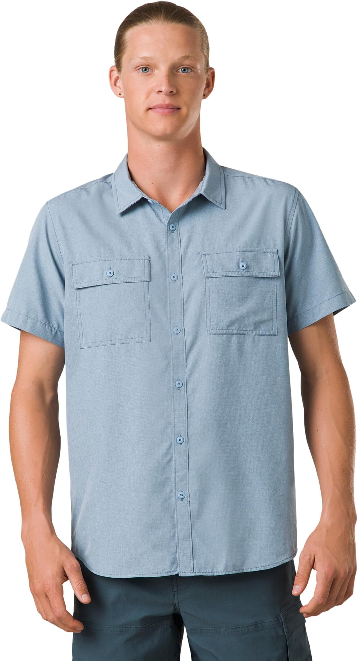 

Рубашка Prana Lost Sol Short Sleeve Shirt Slim Fit, цвет Chambray Heather