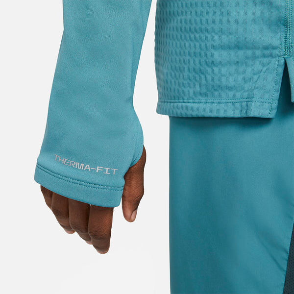 Футболка Nike Therma-Fit Run Division 1/2 Zip Running Top 'Mineral Teal', бирюзовый — фото 3