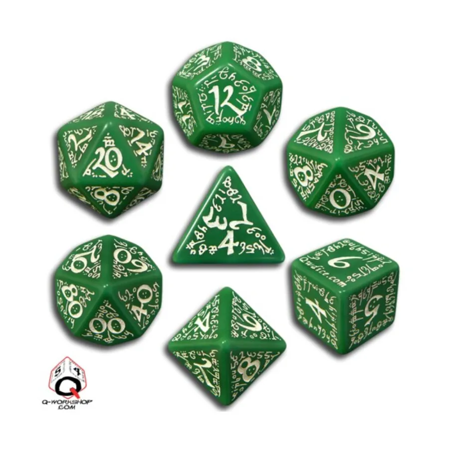 

Поли-комплект Зеленый с белым (7), Elven Dice