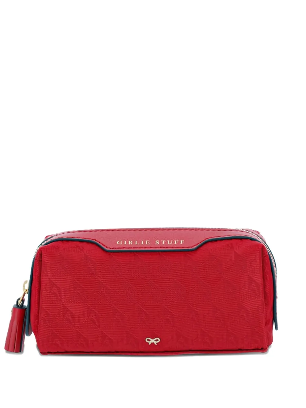 

Косметичка на молнии с тисненым логотипом Anya Hindmarch, красный