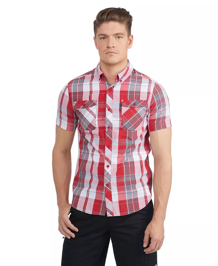 

Мужская рабочая рубашка с коротким рукавом Worker Woven Ecko Unltd, красный