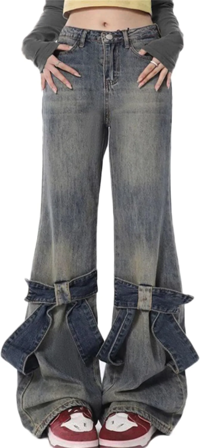 

Женские джинсы-карго с высокой талией и карманами ZH8FCHAN