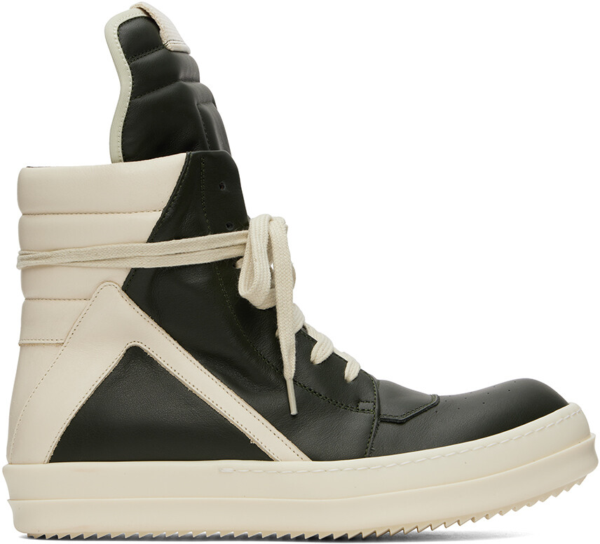 

Кроссовки Porterville Geobasket зеленого и бежевого цвета Rick Owens, Зеленый, Кроссовки Porterville Geobasket зеленого и бежевого цвета Rick Owens