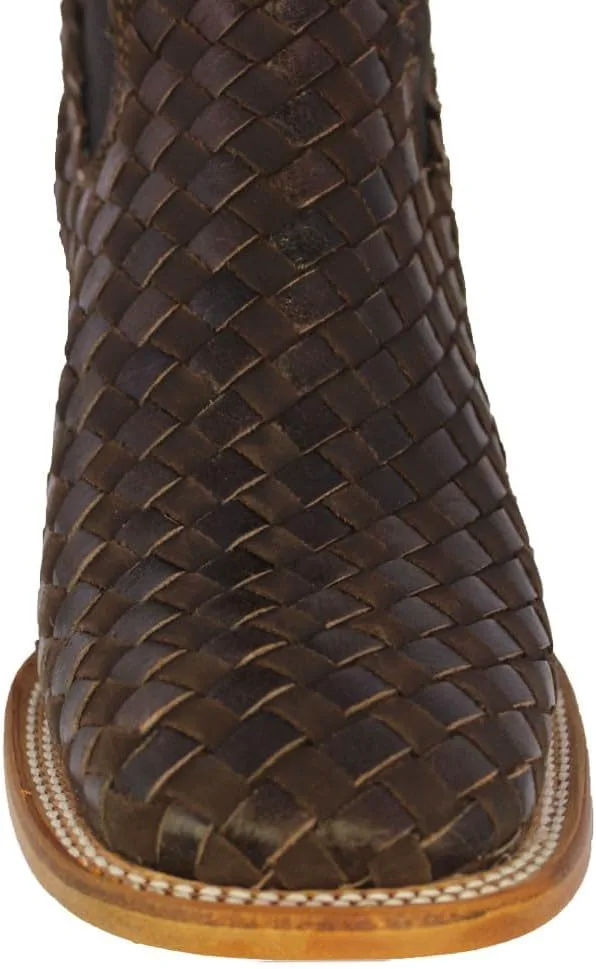 

Женские ботильоны Chelsea El Presidente Mens Brown из плетеной кожи в стиле ковбойских сапог, коричневый