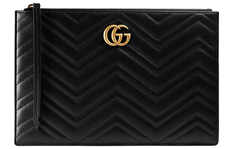 

GUCCI Кожаный клатч GG Marmont женский черный