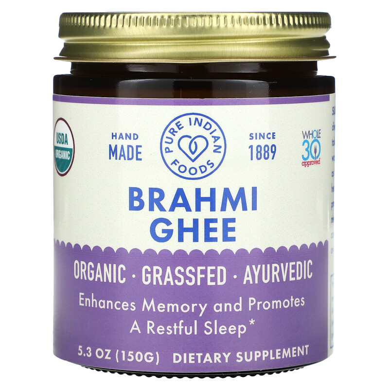 

Pure Indian Foods, Органическое топленое масло брахми, 150 г (5,3 унции)