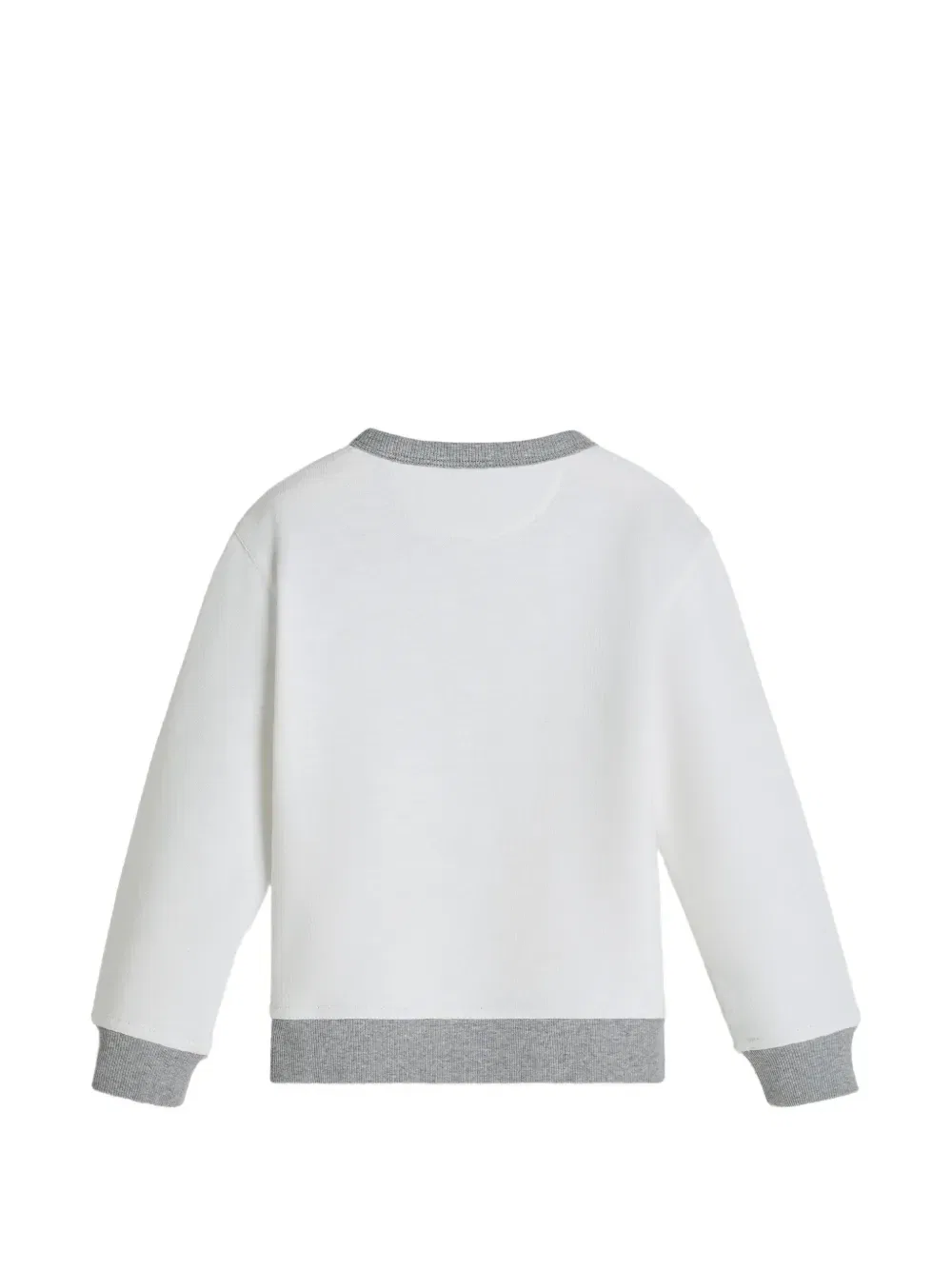 Свитшот из смесового хлопка и льна френч-терри с принтом Brunello Cucinelli Kids, серый — фото 2
