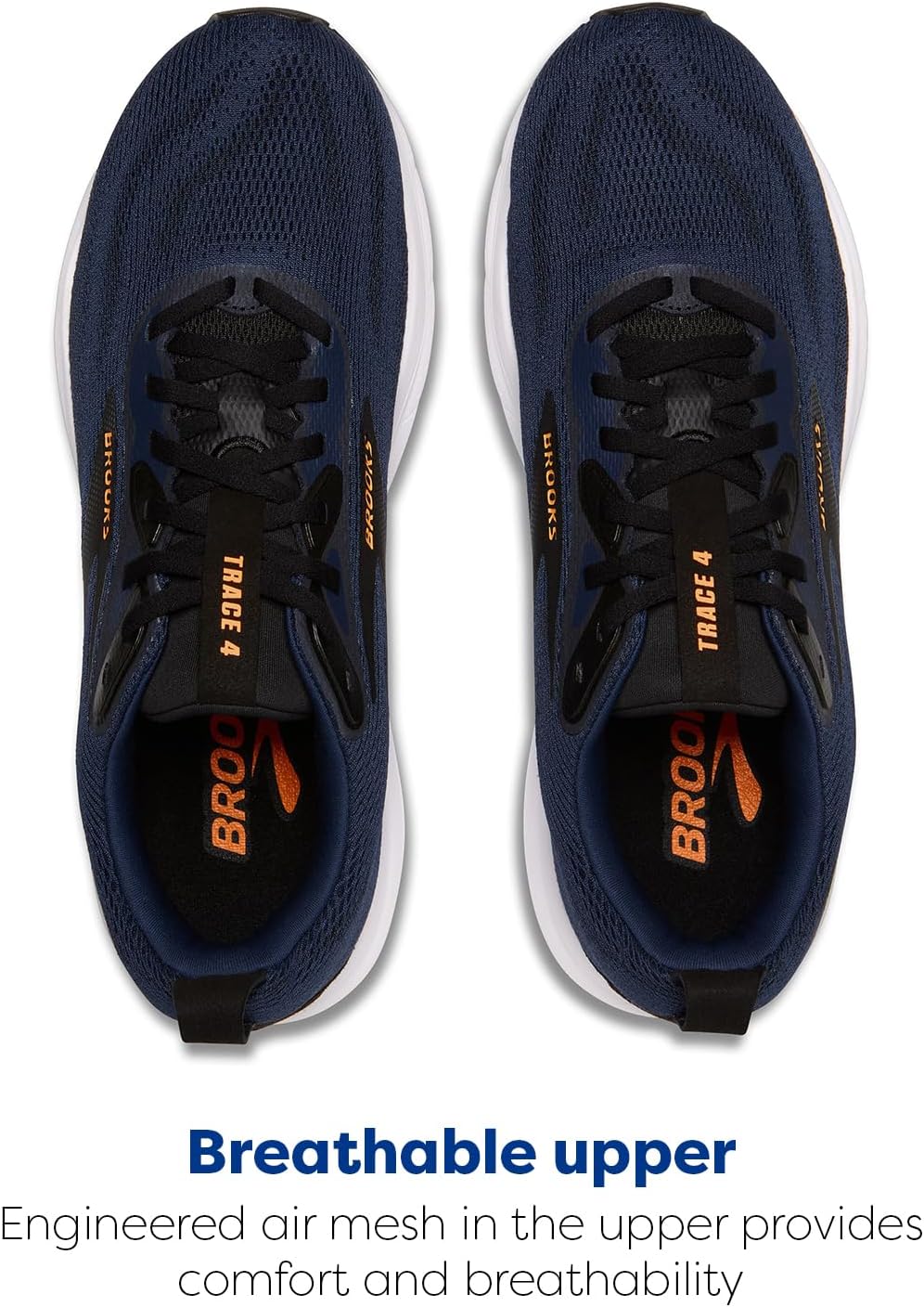 Мужские нейтральные беговые кроссовки Brooks Trace 4, черный/оранжевый — фото 4