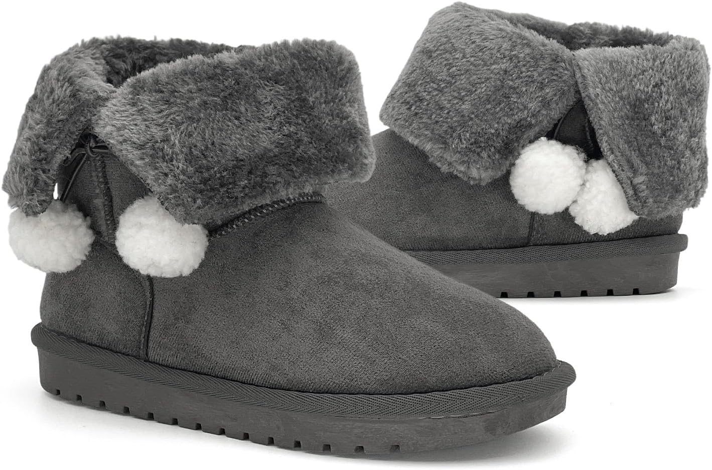 

Детские зимние ботинки Sharllen для девочек, теплые снежные ботинки, уютные пушистые ботинки на голенище для детей, модные ботильоны для мальчиков, обувь для активного отдыха для малышей и детей постарше, Grey