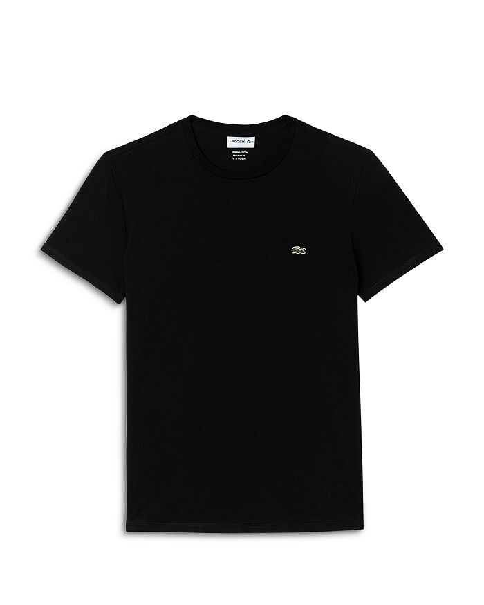 Хлопковая футболка Lacoste с круглым вырезом Pima, черный — фото 2