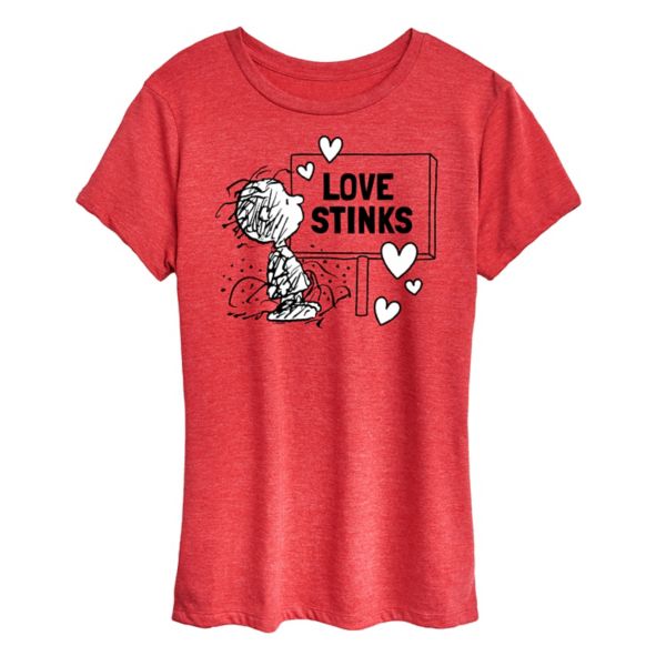 

Женская футболка с рисунком «Peaths Pig Pen Love Stinks» Licensed Character, красный