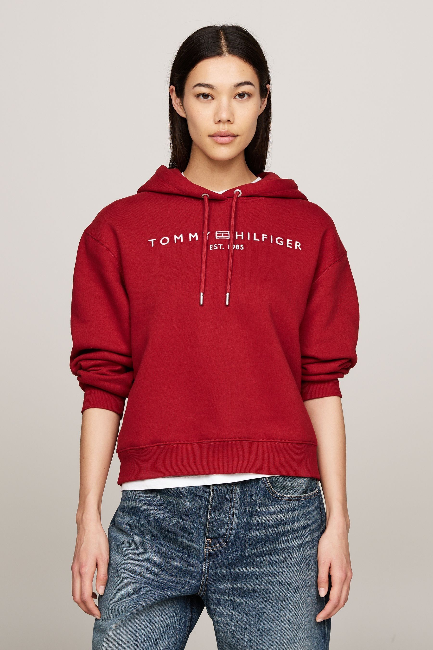 

Современная толстовка с капюшоном Regular fit Tommy Hilfiger, красный