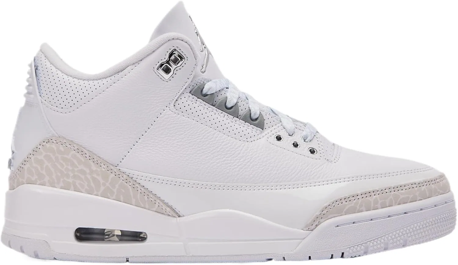 Мужские кроссовки Nike Air Jordan 3 Retro, White/Metallic Silver