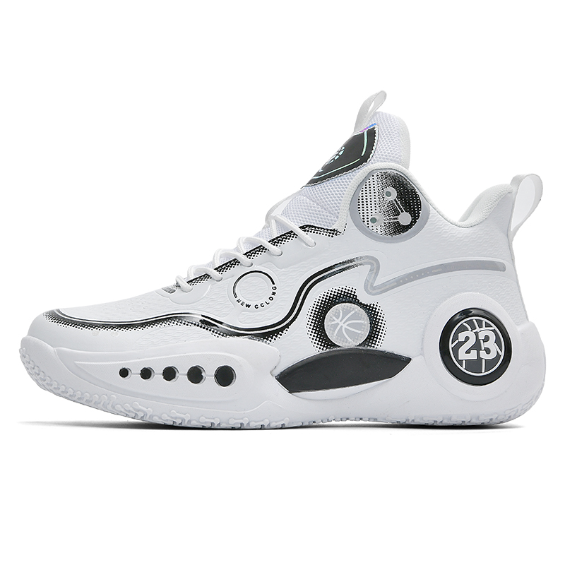 

Скользоустойчивые противоударные дышащие баскетбольные кроссовки Mid top для детей и подростков CAMKIDS, белый