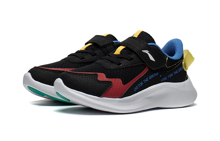 Детские кроссовки Lingyue 2.0 PS Low-top черные/красные/желтые Lining Young — фото 3
