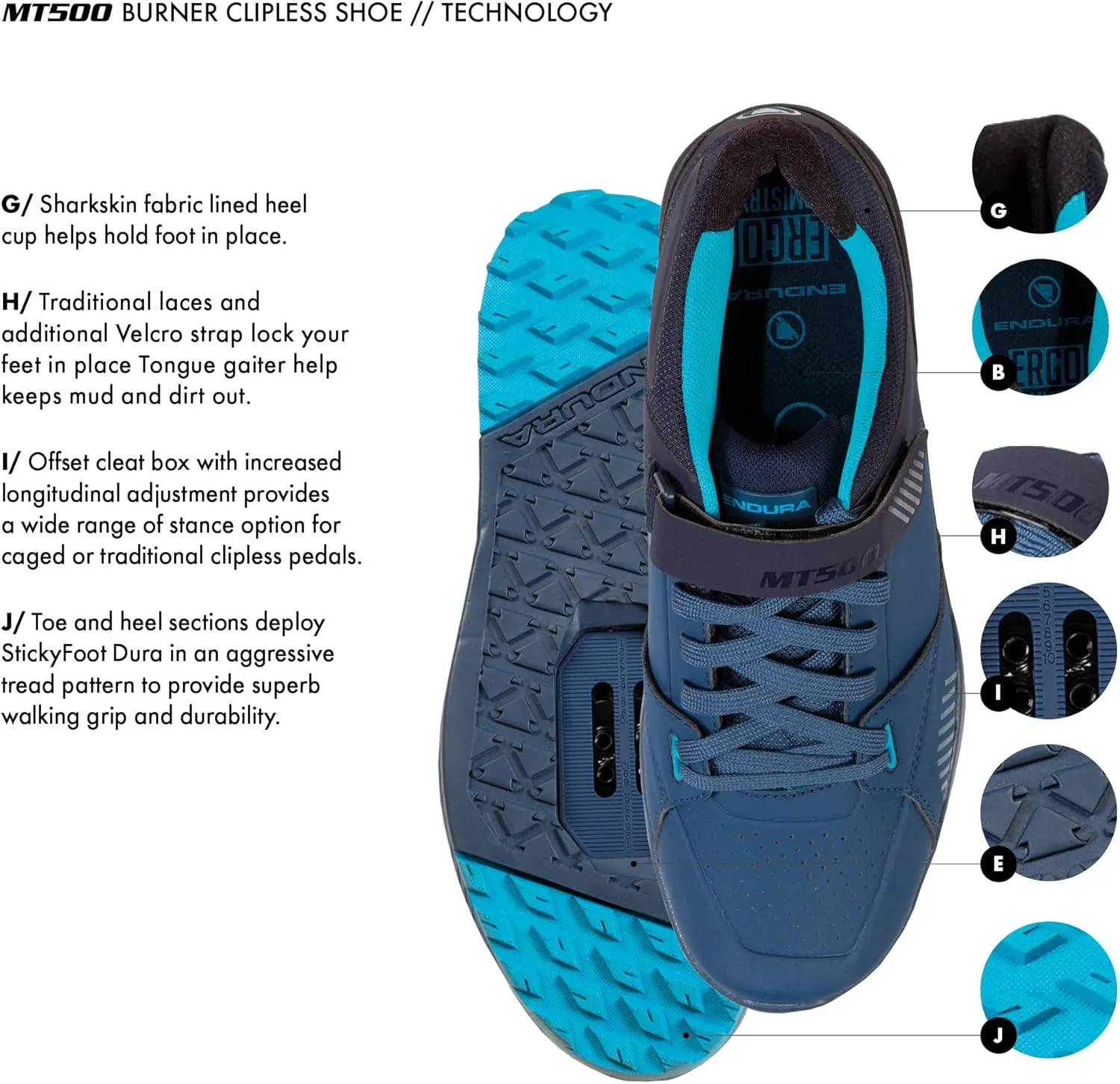 Мужские кроссовки Endura MT500 Burner Clipless, черный — фото 4