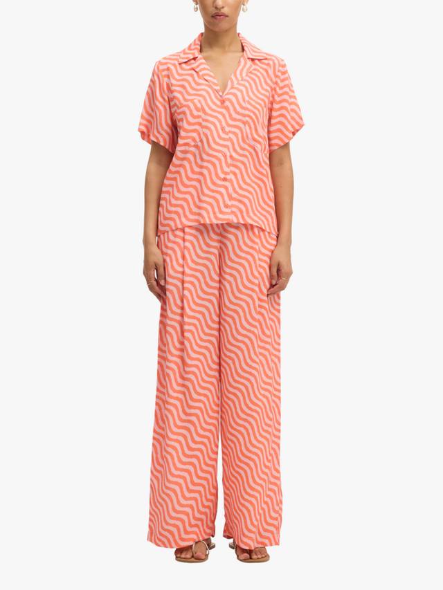 

Брюки Avery в полоску с волнистым узором SUMMERY Copenhagen, Pink/White