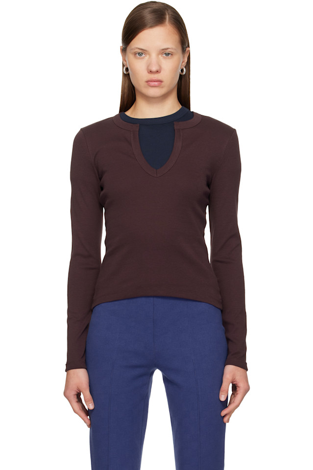 

Flore Flore Коричневая футболка с длинными рукавами "Иман"