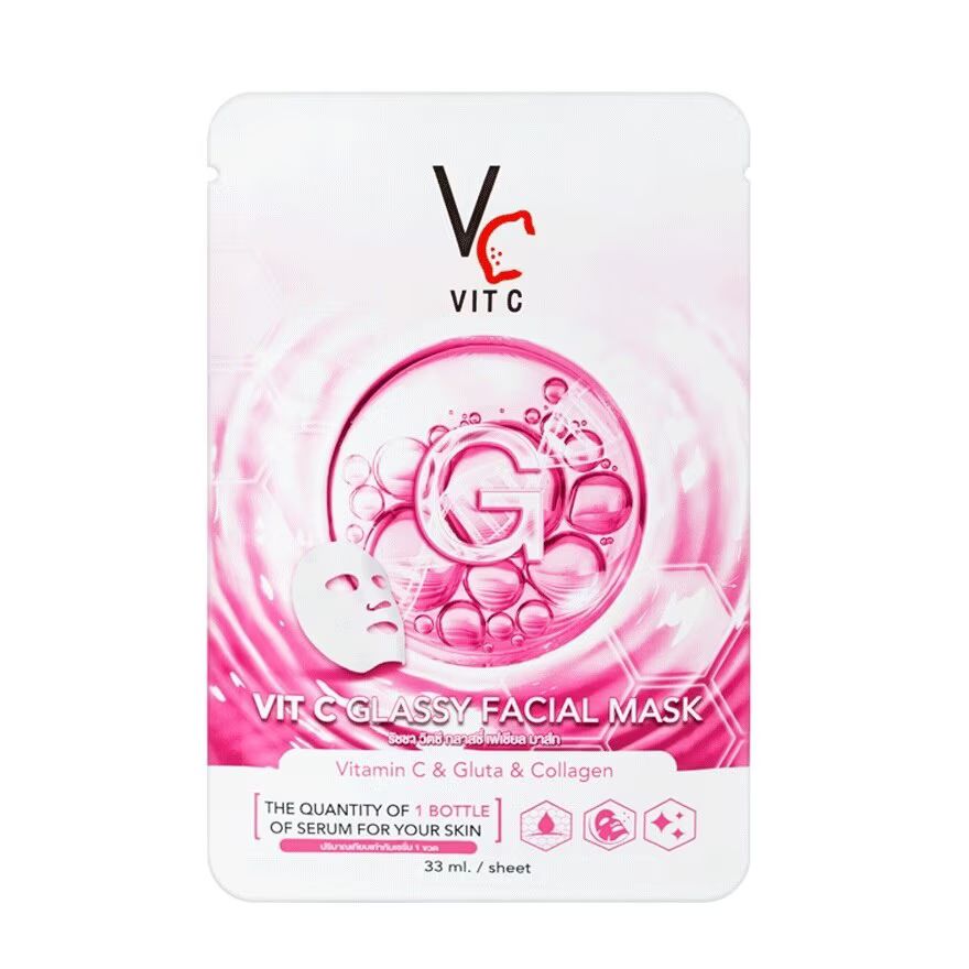 

Ratcha Стеклянная маска для лица Vit C, 1 шт, Pink