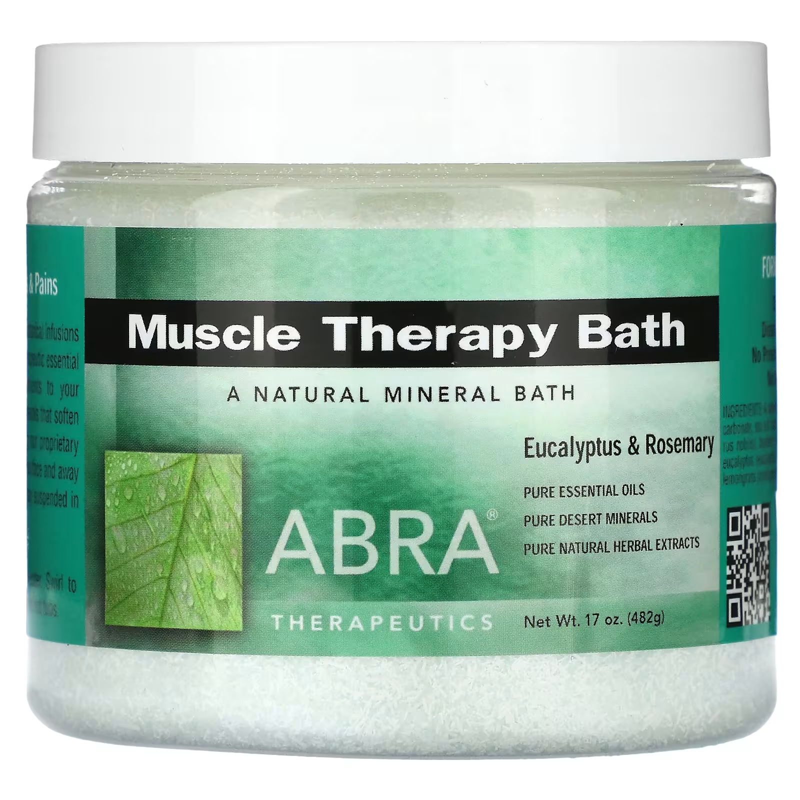 

Соль для ванны Abra Therapeutics Muscle Therapy с эвкалиптом и розмарином, 482 г