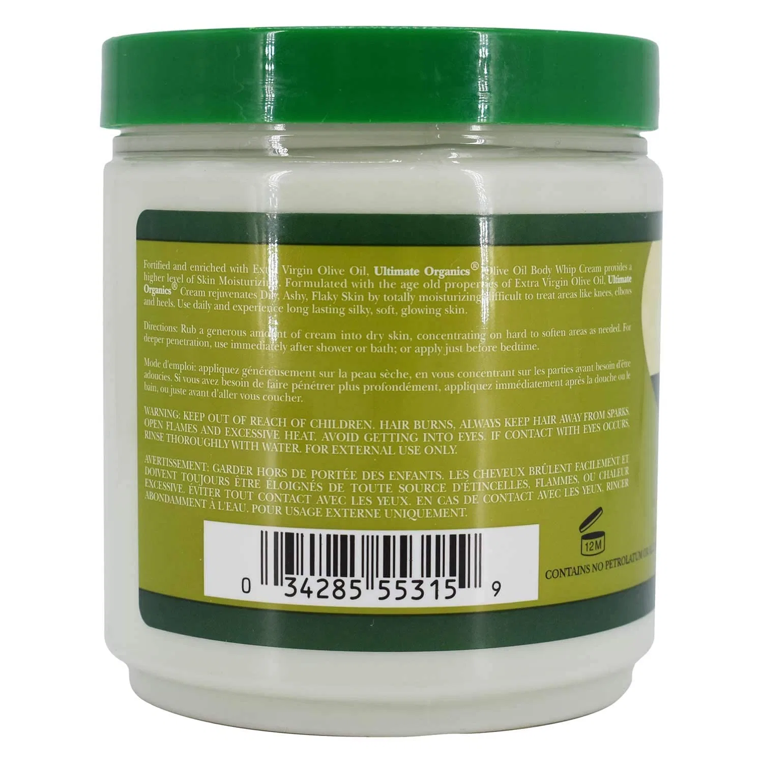 Увлажняющий крем для тела Ultimate Organic Olive Oil Body Whip Moist Cream, 426 г Originals By Africa'S Best — фото 4