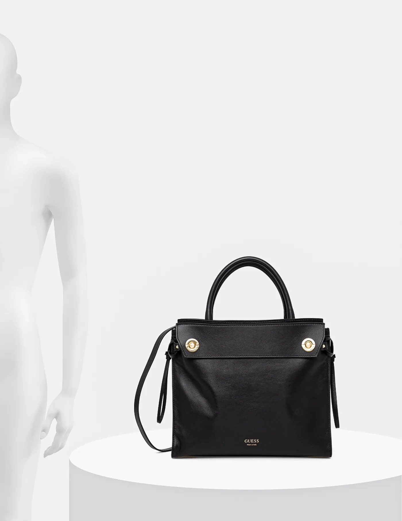 

БЕЛАЯ кожаная сумочка Guess, черный