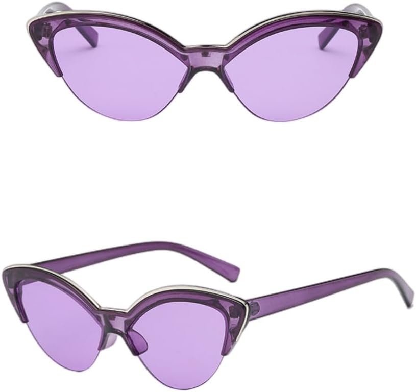 

Солнцезащитные очки Vat Eye в винтажном стиле, полуободковая оправа, черные, «кошачий глаз», ретро, ​​женские солнцезащитные очки маленького размера generic, Purple Purple