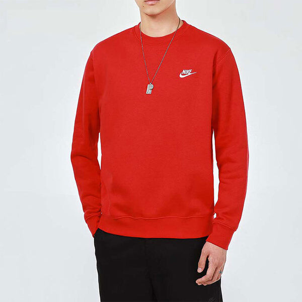 Толстовка Nike Sportswear Casual Sports Round Neck Pullover Red Orange, оранжевый — фото 3