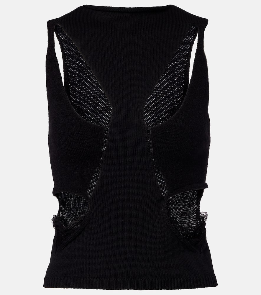 

Топ из верджин вула с отделкой альпака Rick Owens, Black