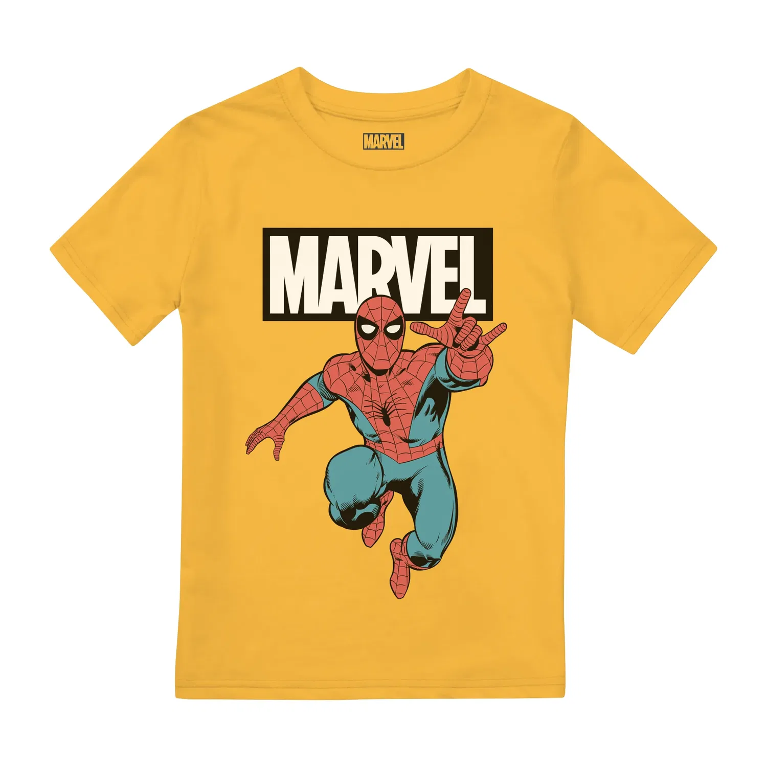 Футболка с принтом Spider-Man Marvel, желтый