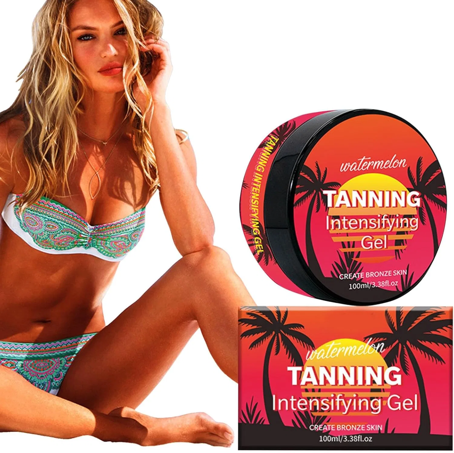 Средство для загара Fruit Tanning Intensifying Gel Peach Watermelon Beauty Black 100 мл Generic — фото 3