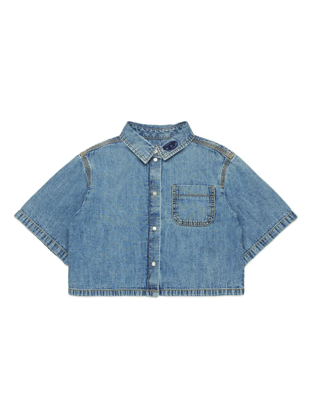 

Укороченная джинсовая рубашка Diesel Kids, синий