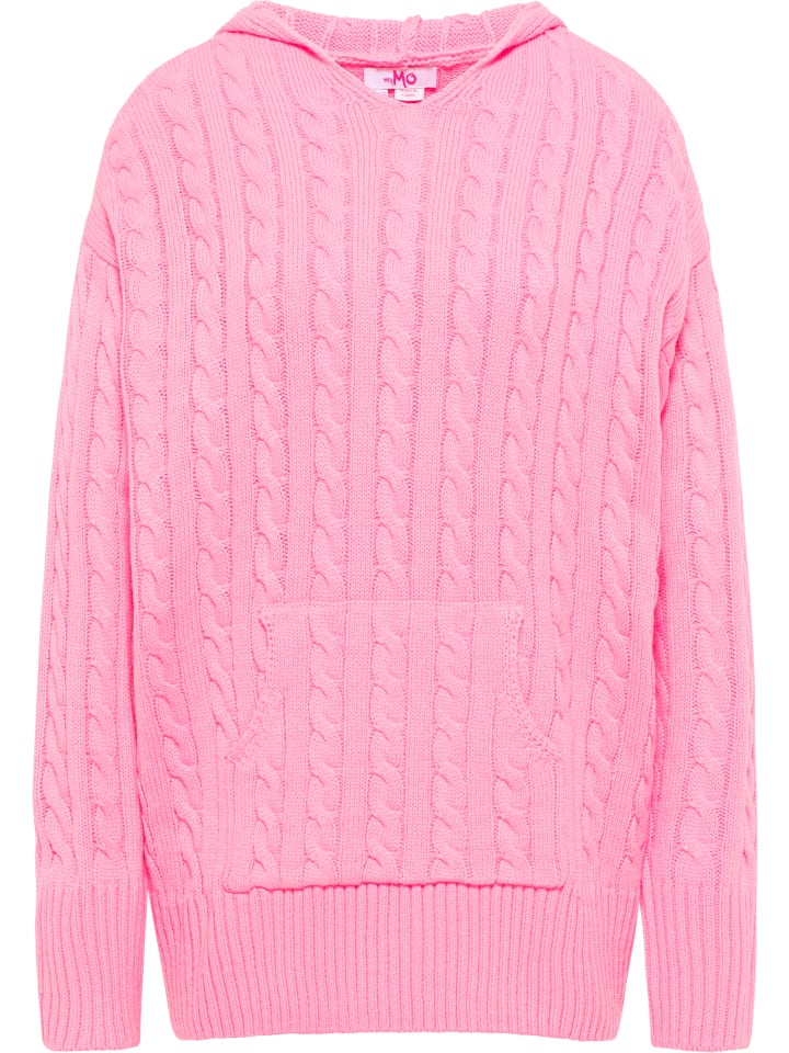 

Женская вязаная толстовка с капюшоном розового цвета myMo