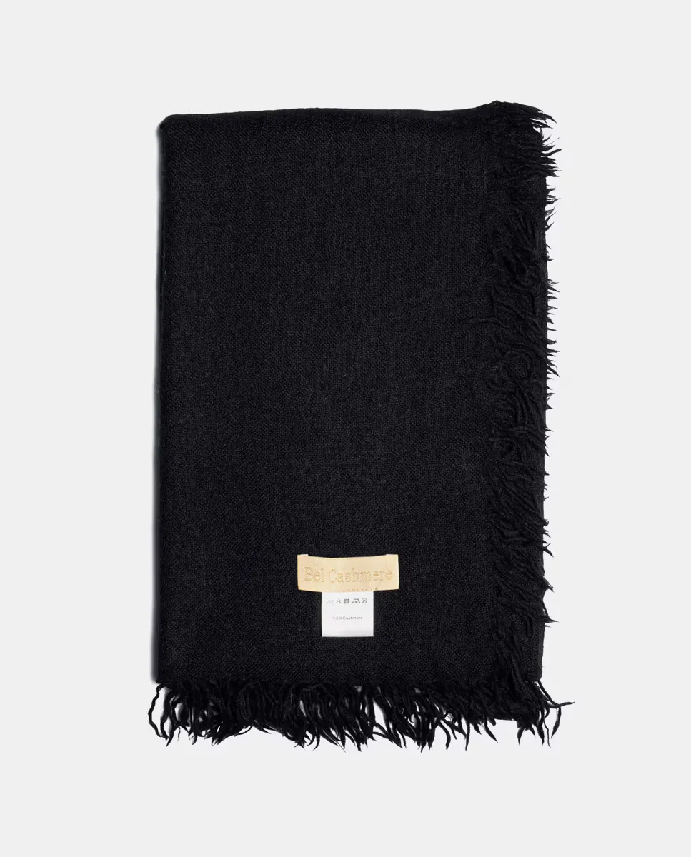 

Черный шарф из 100% кашемира Bel Cashmere, черный