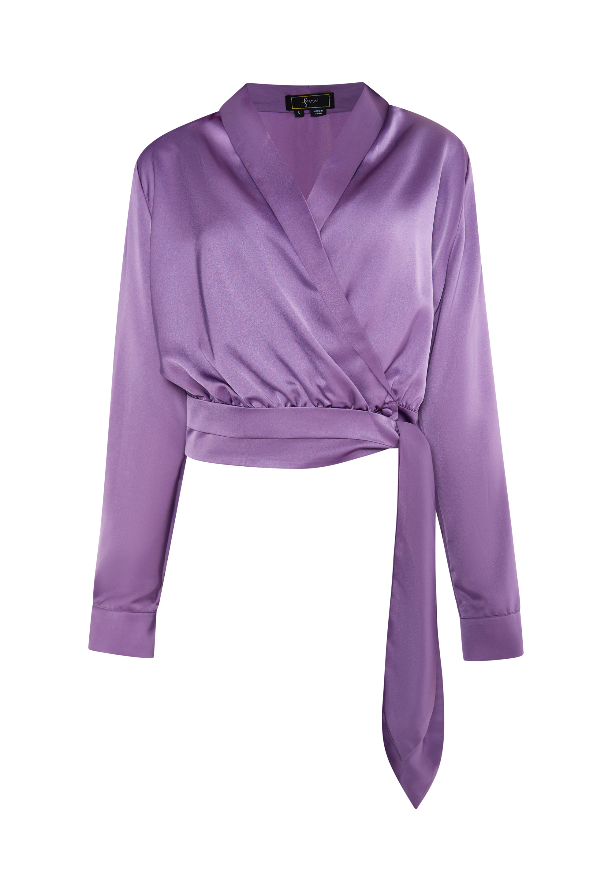 

Футболка faina Wickelbluse Aus Satin, фиолетовый