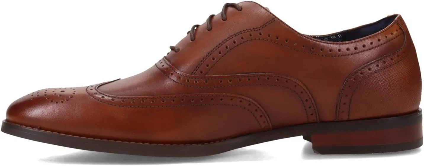 Мужские оксфорды Stacy Adams Kaine Wingtip на шнуровке Kaine, Cognac — фото 4