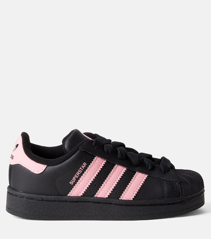 Кожаные кроссовки Superstar II Adidas Originals Kids, черный — фото 3