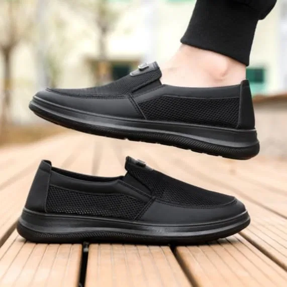 Лоферы мужские с противоскользящей подошвой, Black Fusecottc — фото 3