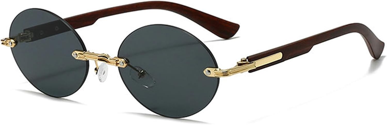 

Солнцезащитные очки Helena Retro Small Oval для женщин и мужчин, модные солнцезащитные очки без оправы, круглые солнцезащитные очки в стиле Y2K, дизайнерские солнцезащитные очки, C1