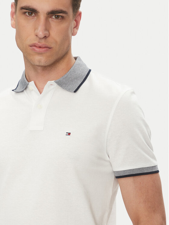Рубашка поло стандартный крой MW0MW33140 Tommy Hilfiger, белый — фото 4