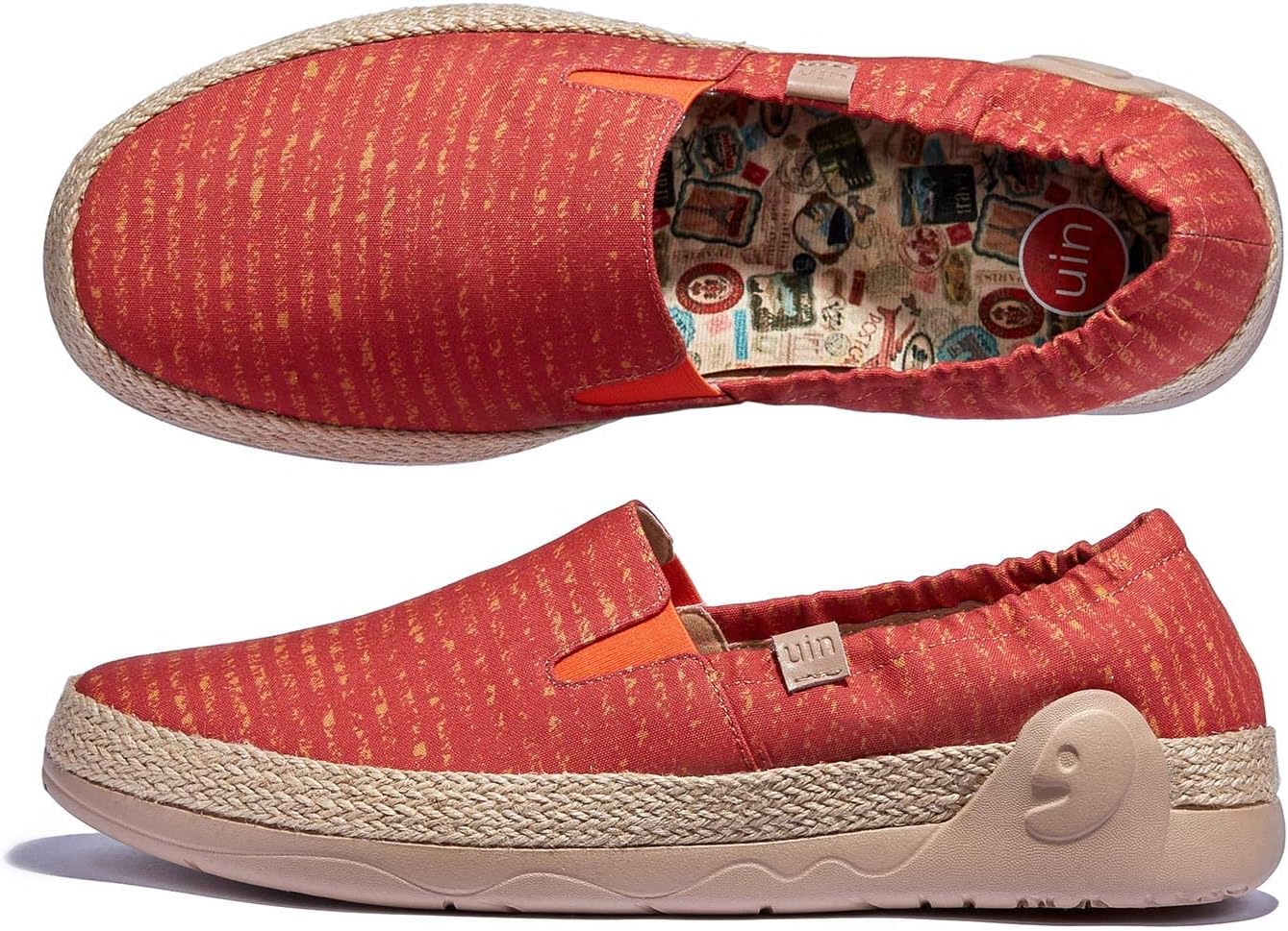 Мужские эспадрильи UIN Slip Ons- легкие прогулочные повседневные лоферы, удобные, с ручной росписью, серия Marbella, Marbellaⅵ-burnt Ochre — фото 2