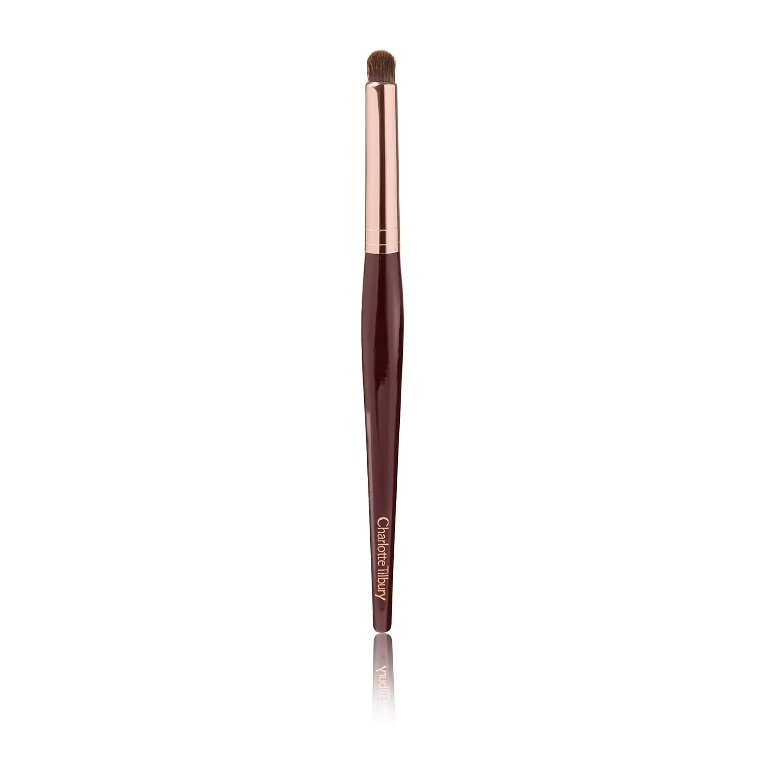 Кисть для растушевки теней Charlotte Tilbury Eye Smudger, Rose Gold & Night Crimson, с деревянной ручкой, Rose Gold & Night Crimson