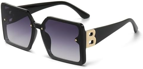 

Солнцезащитные очки для женщин в винтажном стиле с прозрачным градиентом, солнцезащитные очки для мужчин в стиле панк, черные с прозрачными линзами, один размер MTZJH, One Color